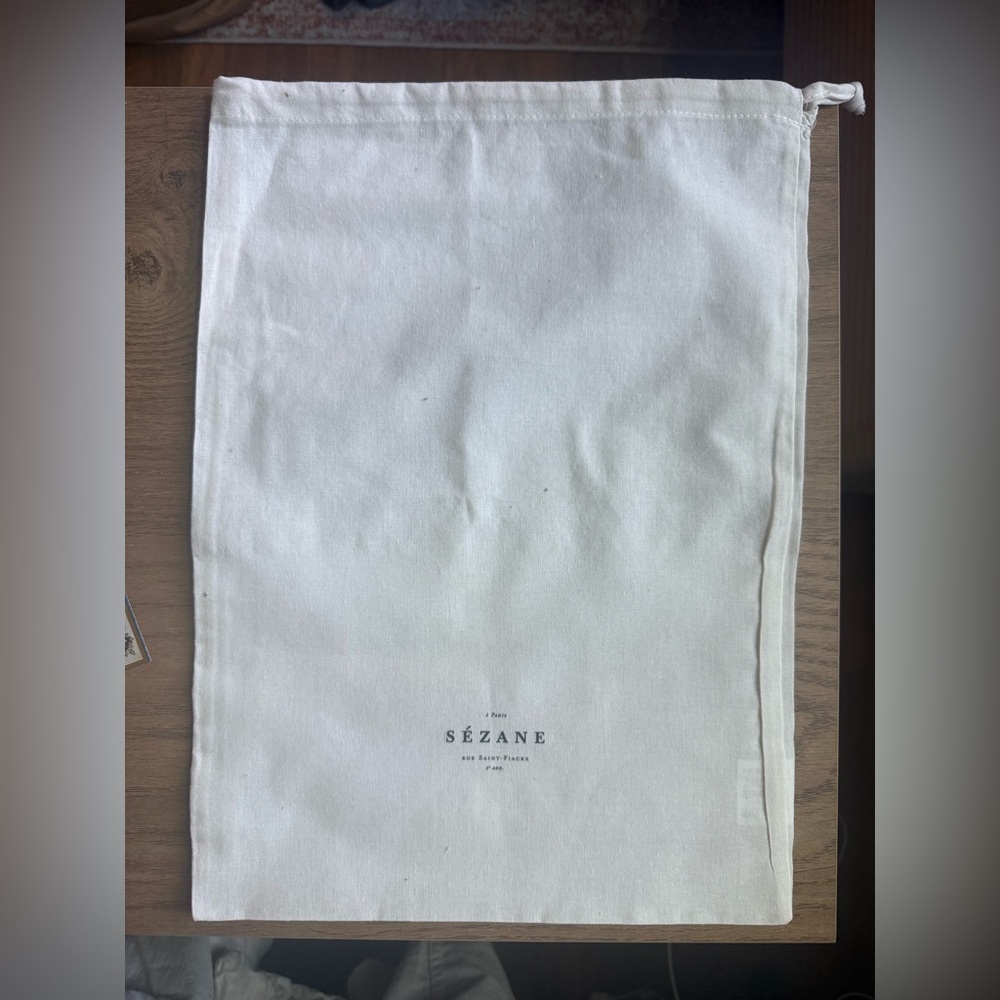 Sézane White Canvas Dust Bag